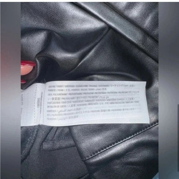 Abercrombie & Fitch Vegan Leather Flared Pants - Picture 7 of 8